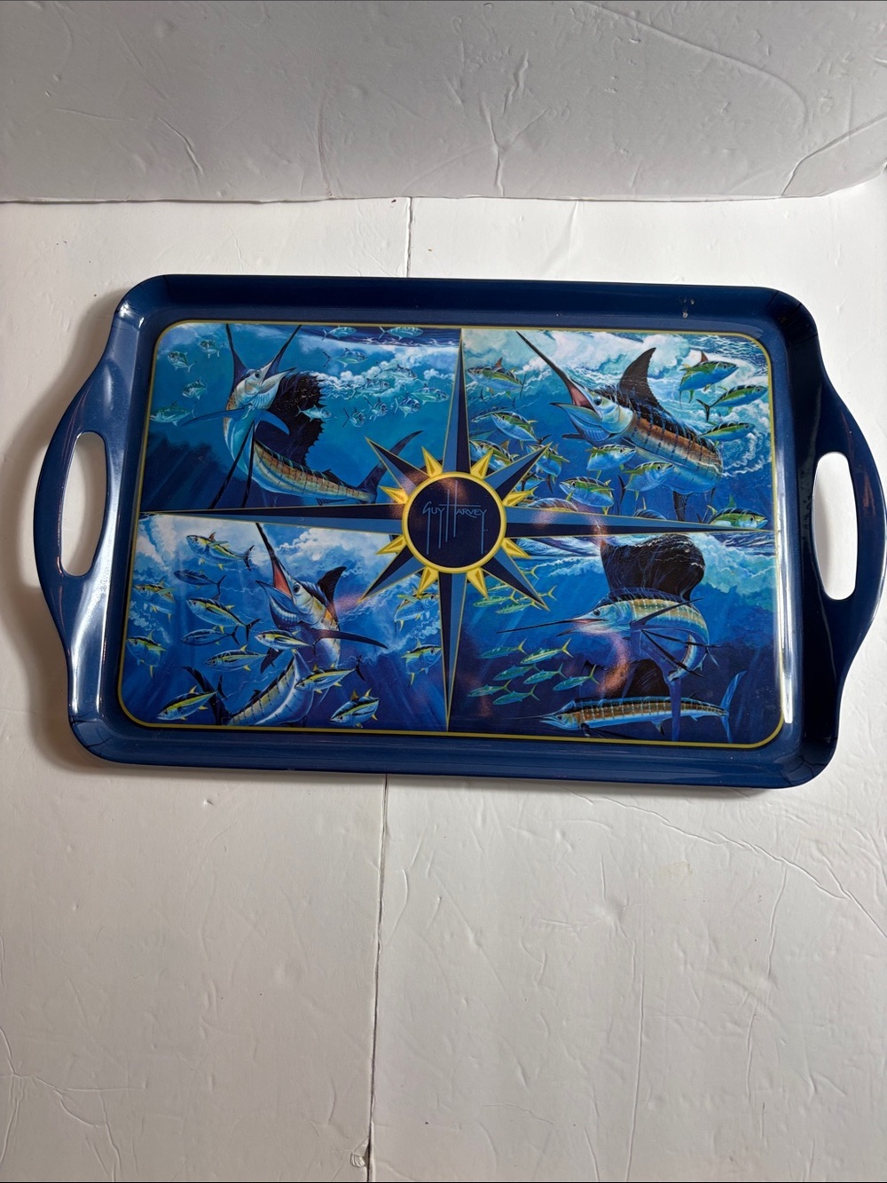 Guy Harvey Nautical Marlin Serving Tray in Deep Blue